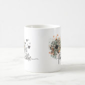 ハートとたんぽぽのJust Breathe ヨガの励まし コーヒーマグカップ (中央)