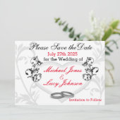 ハートとつる植物日付カードの保存 セーブザデート (スタンド正面)