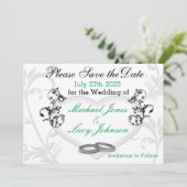 ハートとつる植物日付カードの保存 セーブザデート (スタンド正面)