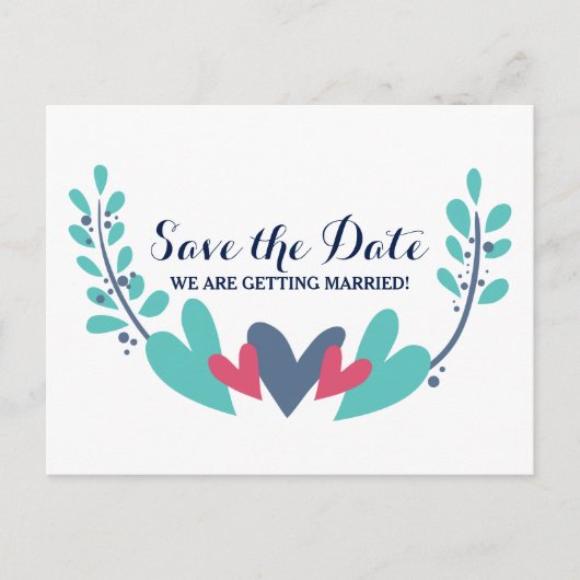 ハートとつる植物日付ポストカードの保存 案内ポストカード (正面)