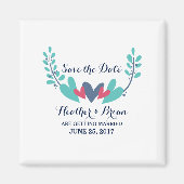 ハートとつる植物日付マグネットの保存 マグネット (正面)