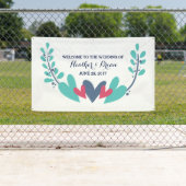 ハートとつる植物結婚のバナー 横断幕 (インサイチュ)