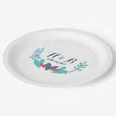 ハートとつる植物結婚の紙プレート ペーパープレート (アングル)