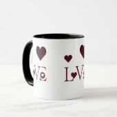 ハートとの恋 – ロマンチックなミニマリストコンボマグカップ マグカップ (正面左)