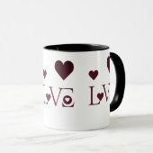 ハートとの恋 – ロマンチックなミニマリストコンボマグカップ マグカップ (正面右)