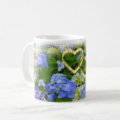 ハートとアジサイ コーヒーマグカップ (正面左)