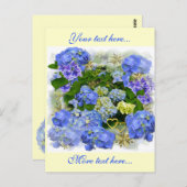 ハートとアジサイ ポストカード (正面/裏面)