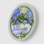 ハートとアジサイ～時計 ラージ壁時計 (傾斜)