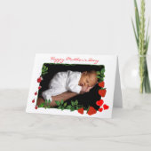 ハートとイチゴカスタムフォトマザーデイ カード (正面)