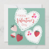 ハートとイチゴ幸せなバレンタインデー シーズンカード (正面)