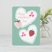 ハートとイチゴ幸せなバレンタインデー シーズンカード (スタンド正面)