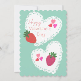 ハートとイチゴ幸せなバレンタインデー シーズンカード