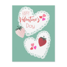 ハートとイチゴ幸せなバレンタインデー