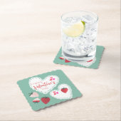 ハートとイチゴ幸せなバレンタインデー ペーパーコースター (インサイチュ)