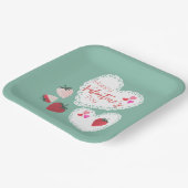 ハートとイチゴ幸せなバレンタインデー ペーパープレート (傾斜あり)