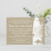 ハートとイニシャルが彫られた白樺の木 招待状 (スタンド正面)