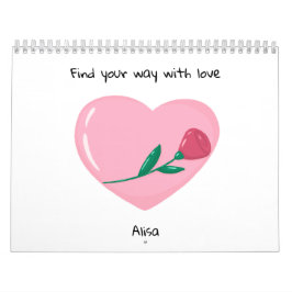 ハートとインスピレーションのフレーズ カレンダー