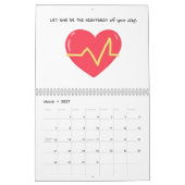 ハートとインスピレーションのフレーズ カレンダー (3月 2027)