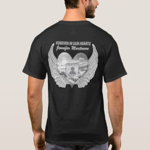 ハートとエンジェルウィングスシルバー 写真Tシャツの追加 Tシャツ