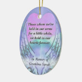 ハートとエンジェルウィングス記念碑 セラミックオーナメント (左)