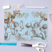 ハートとエンジェルズバタフライティッシュペーパー 薄葉紙 (クラフト)