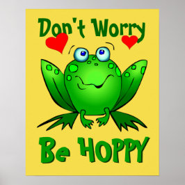 ハートとカエルでハッピーになろう Don't Worry Be Hoppy ポスター