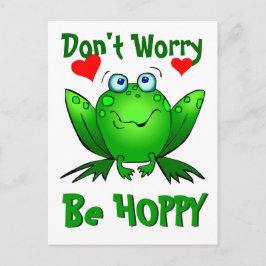 ハートとカエルでハッピーになろう Don't Worry Be Hoppy ポストカード