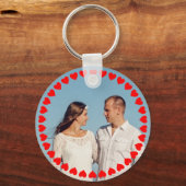 ハートとカスタム写真 キーホルダー (正面)