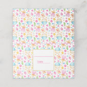 ハートとカップケーキ楽しい水彩パターン プレイスカード (外部開封)