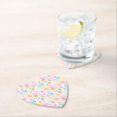 ハートとカップケーキ楽しい水彩パターン ペーパーコースター (インサイチュ)