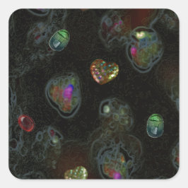 ハートとカボション スクエアシール