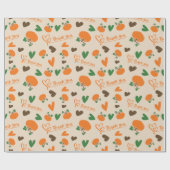 ハートとカボチャ幸せな感謝祭シームレス ラッピングペーパー (フラット)
