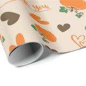 ハートとカボチャ幸せな感謝祭シームレス ラッピングペーパー (ロールコーナー)