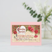 ハートとカーネーションヴィンテージバレンタイン シーズンポストカード (スタンド正面)