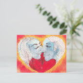 ハートとキス用はがき ポストカード (スタンド正面)