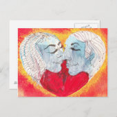 ハートとキス用はがき ポストカード (正面/裏面)