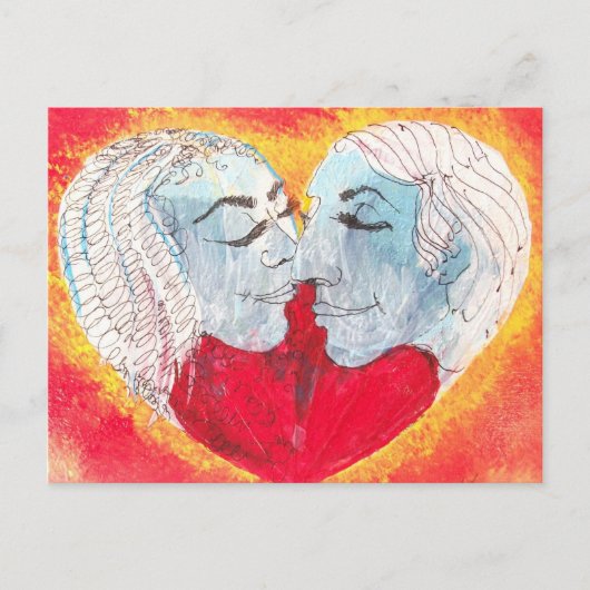 ハートとキス用はがき ポストカード (正面)