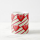 ハートとキャンディーケーンのクリスマス コーヒーマグカップ (中央)