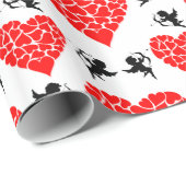 ハートとキューピッドバレンタイン ラッピングペーパー (ロールコーナー)
