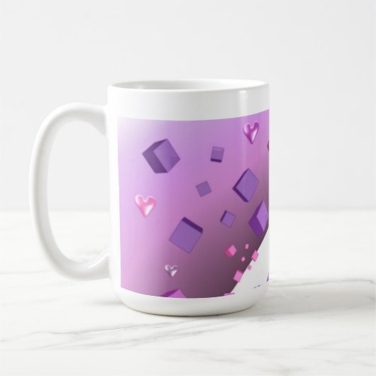 ハートとキューブ コーヒーマグカップ (左)