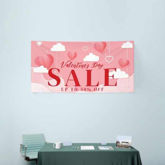 ハートとクラウドストアValentinesデイセールのバナー 横断幕 (トレードショー)