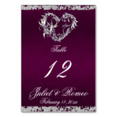 ハートとグリッター – プラムテーブル番号 テーブルナンバー (裏面)