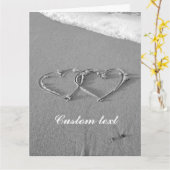 ハートとグリーティングカードのビーチを連動 カード (黄色い花)