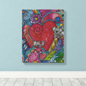 ハートとコアラス キャンバスプリント (インサイチュ (ウッドフロア))