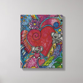 ハートとコアラス キャンバスプリント