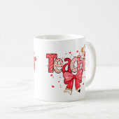 ハートとコケットボウデザイン先生鑑賞 コーヒーマグカップ (正面右)