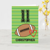 ハートとサッカー11誕生日カード カード (黄色い花)