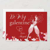 ハートとシャンパンベミーガレンティーヌカード シーズンカード (正面/裏面)