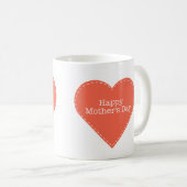 ハートとシンプル文字ハッピーマザーズデイ コーヒーマグカップ (正面右)