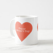 ハートとシンプル文字ハッピーマザーズデイ コーヒーマグカップ (正面左)